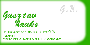 gusztav mauks business card